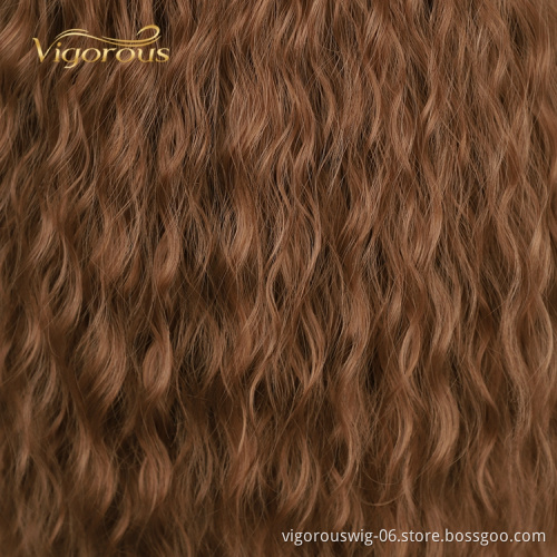 Black Root High Quality Bob Cut Fiber Lace Front Loose Wave Ombre For Women Short Synthetic Hair Brown Wigs